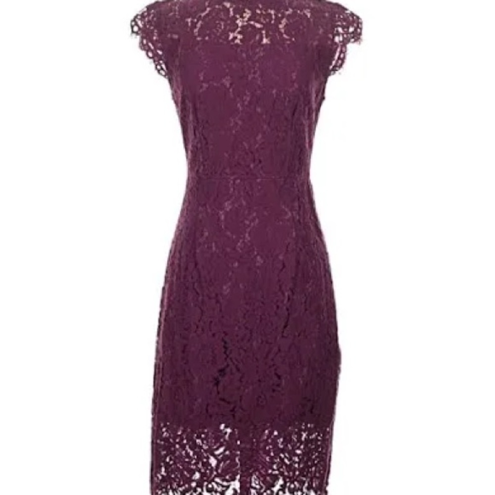 Miusol Plum Lace Midi Dress